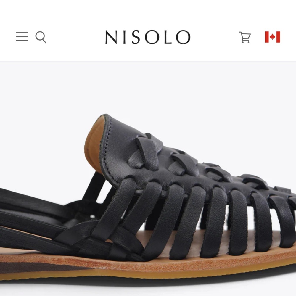 Nisolo women’s black leather Huarache Sandal - Picture 2 of 12
